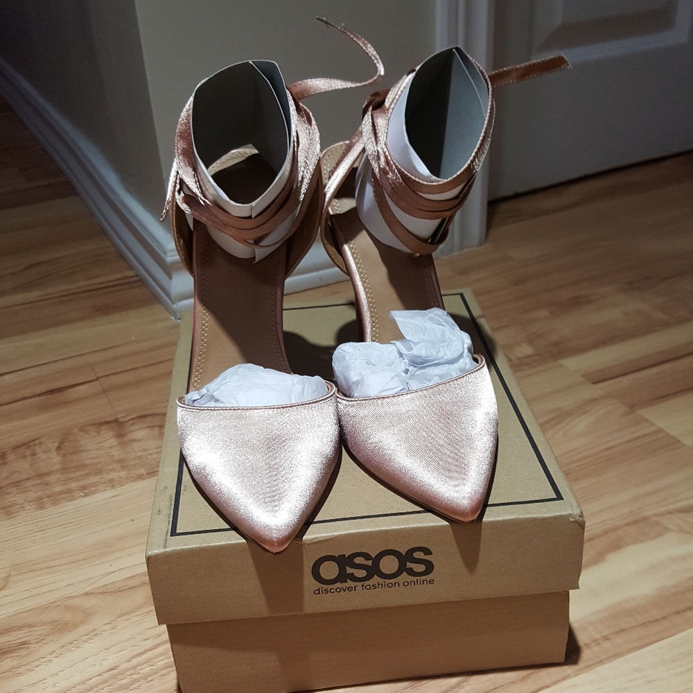 ASOS pied piper high heels bridal Nude